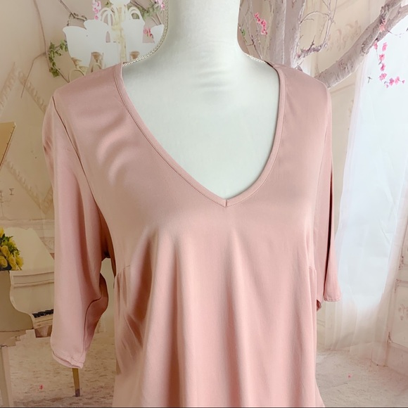 NEW TORRID DUSTY PINK STRETCH CHALLIS FAVORITE TUNIC TEE - Picture 7 of 13